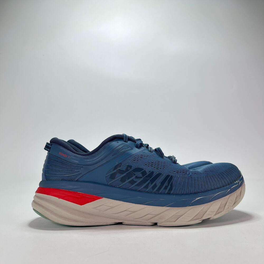 HOKA Bondi 7 Real Teal Outer Space Lace Up Running Shoes 1110518 RTOS Mens Sz 11